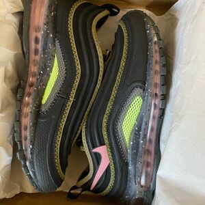 Nike Black and Lime Sneakers with Pink Highlights